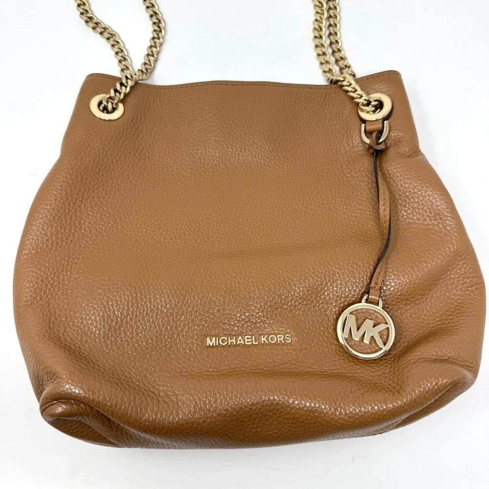 Michael Kors Jet Set Chain Medium Tote Purse Bag and Wallet in Acorn Brown
